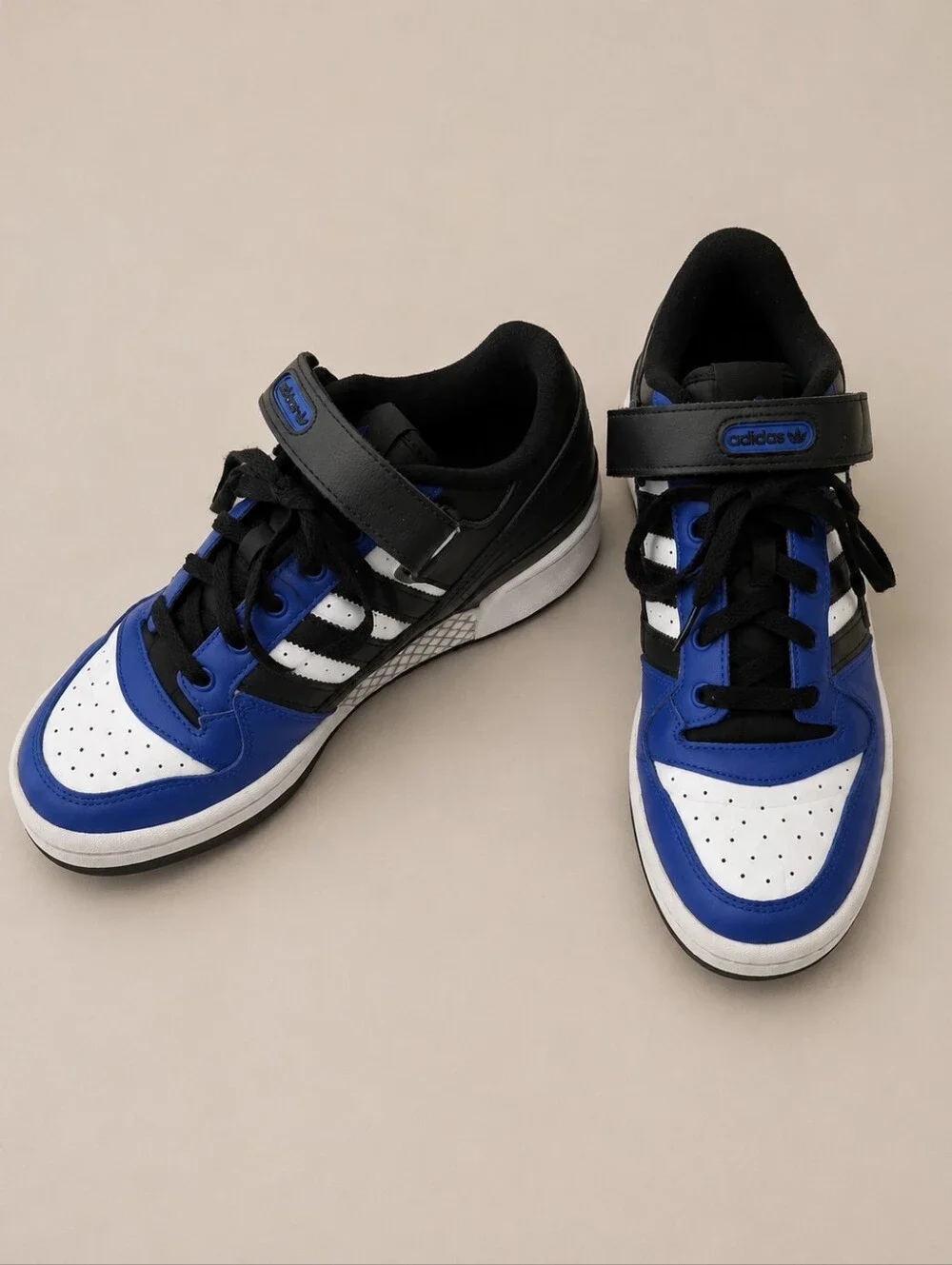 adidas Forum Low Black Pulse Blue Mens Size 8.5 Retro Retro Basketball Sneaker